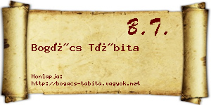 Bogács Tábita névjegykártya